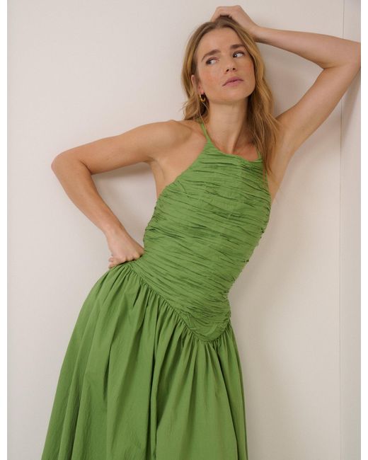 Nobody's Child Green Pleated Rosabel Midi Dress