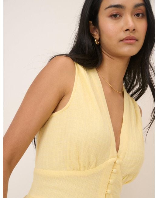 Nobody's Child Yellow Butter Sleeveless Starlight Midi Dress