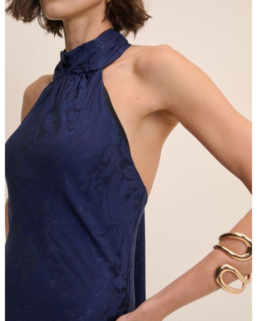 Nobody's Child Blue Floral Jacquard Fifi Maxi Dress