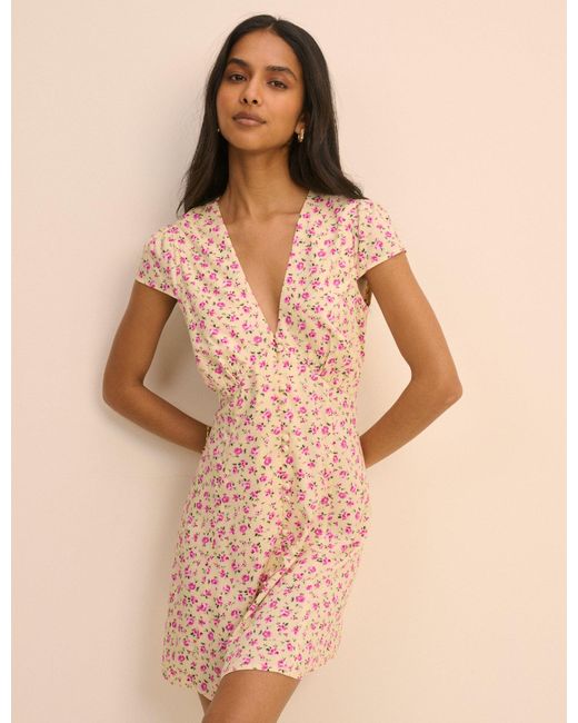 Nobody's Child Natural And Ditsy Floral Avery Mini Dress