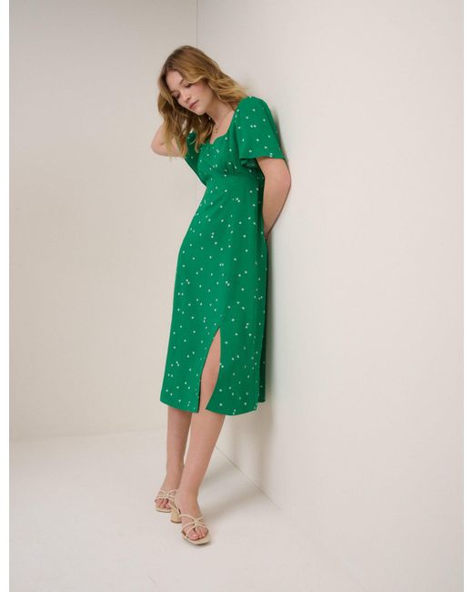 Nobody's Child Green Floral Dee Dee Midi Dress