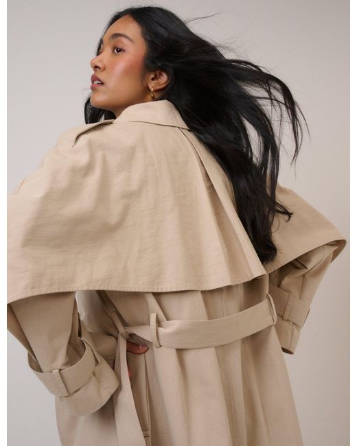 Nobody's Child Natural Tie Waist Trench Coat