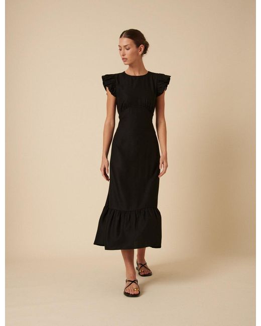 Nobody's Child Natural Tiered Clara Midi Dress