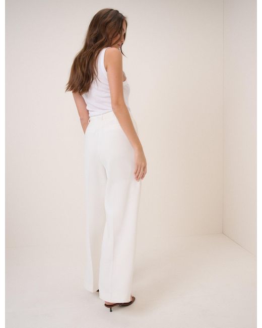 Nobody's Child Natural Wide Leg Jax Crepe Trousers