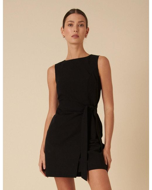 Nobody's Child Black Tie Waist Lotte Mini Dress