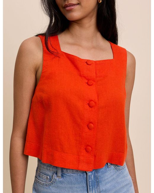 Nobody's Child Red Button Front Sammie Top