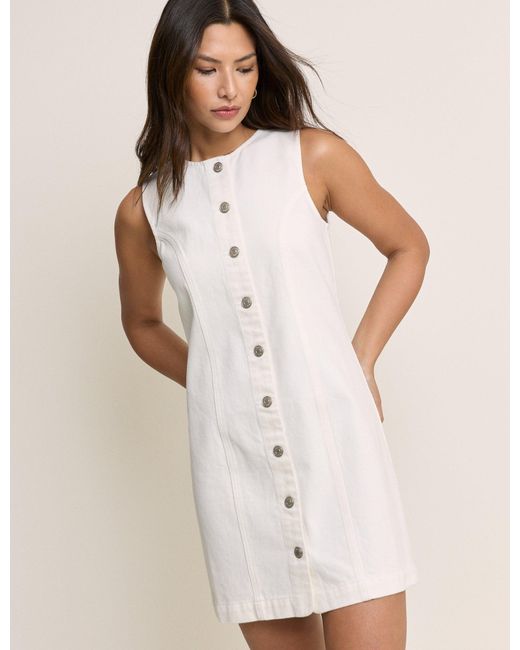 Nobody's Child Natural Denim Button Down Mini Ned Dress