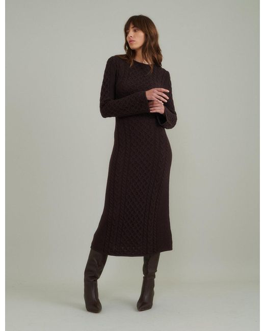 Nobody's Child Black Cable Stitch Knitted Dress