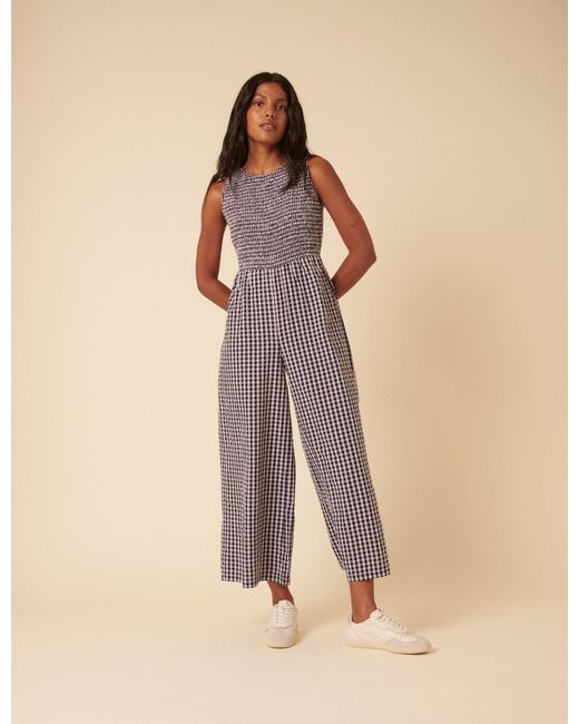 Nobody's Child Natural Petite And Gingham Ruth Jumpsuit