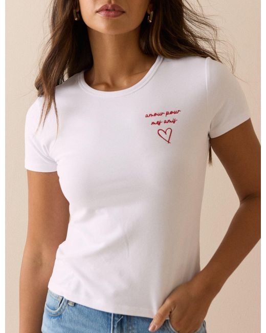 Nobody's Child Blue Embroidered Baby Tee