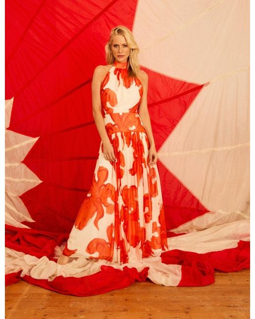 Nobody's Child Red Poppy Delevingne Floral Alice Maxi Dress