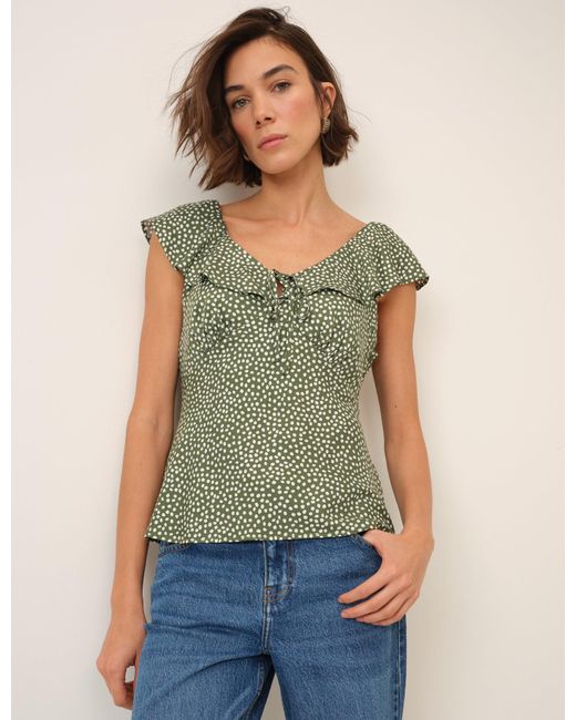 Nobody's Child Green Polka Dot Top