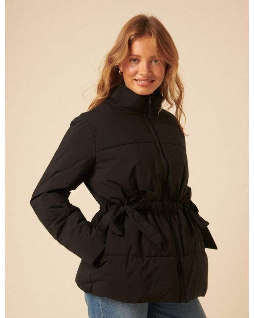 Nobody's Child Black Bow Puffer Jacket