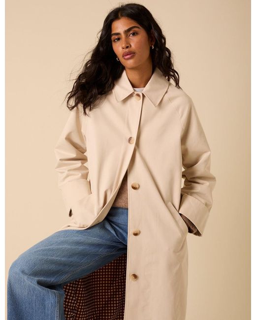 Nobody's Child Blue Single Breasted Trench Coat