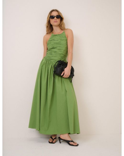 Nobody's Child Green Pleated Rosabel Midi Dress