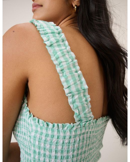 Nobody's Child Blue Mint Gingham Helena Jumpsuit