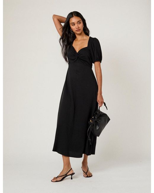 Nobody's Child Black Sweetheart Neck Tyla Midi Dress