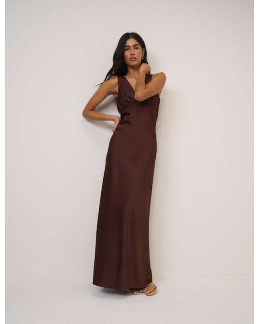 Nobody's Child Natural Satin Joey Maxi Dress
