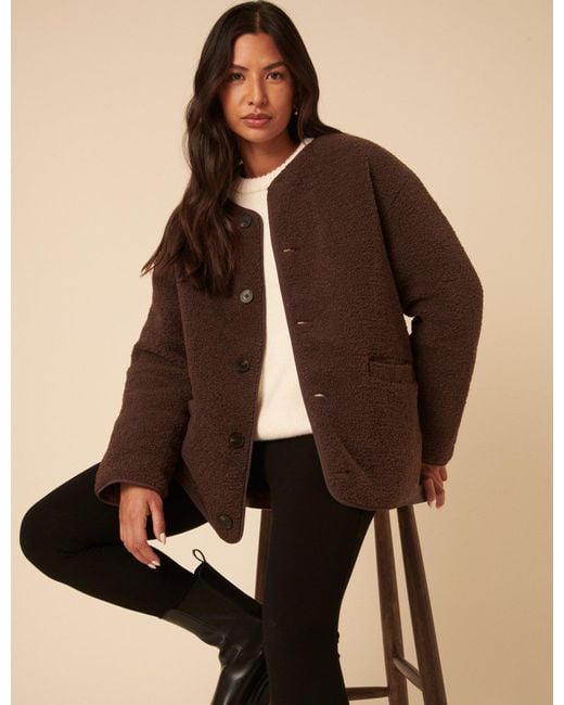 Nobody's Child Natural Reversible Borg Quilted Jacket