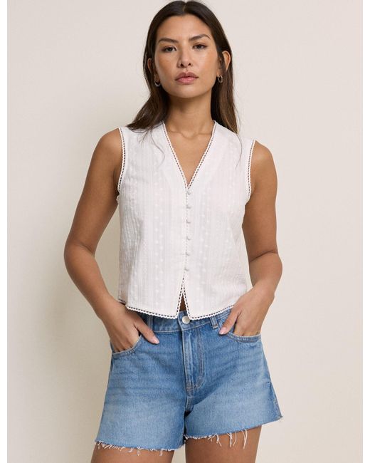 Nobody's Child Blue Broderie Anglaise Sleeveless Eliza Top