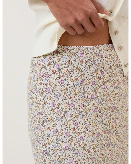 Nobody's Child Natural Ditsy Floral Mila Midi Skirt