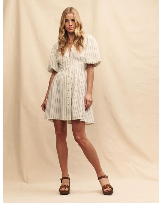 Nobody's Child Natural Pinstripe Starlight Mini Dress