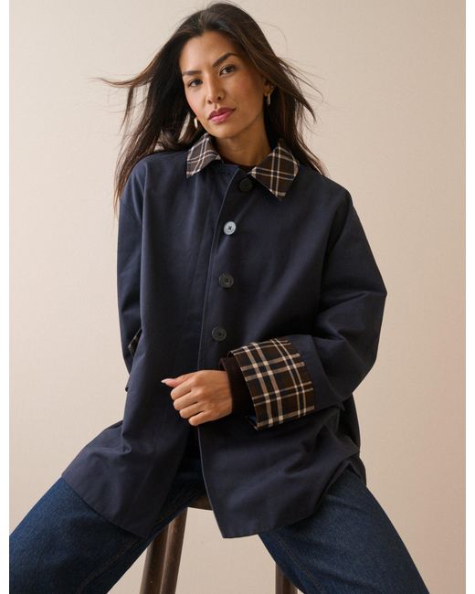 Nobody's Child Blue Tartan Trim Country Jacket