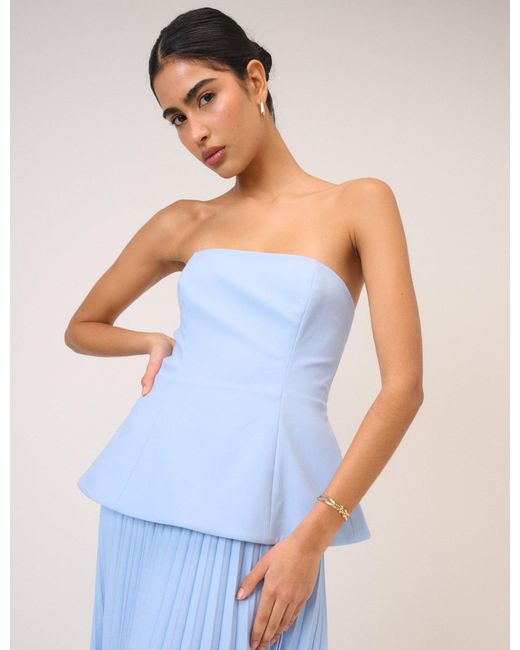 Nobody's Child Blue Bandeau Ophelia Maxi Dress