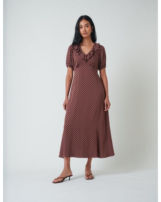 Nobody's Child Red Polka Dot Fae Midi Dress
