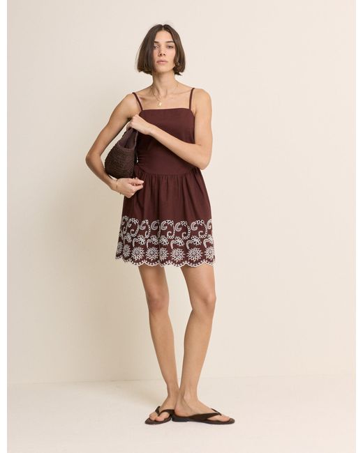Nobody's Child Brown Cutwork Greta Mini Dress