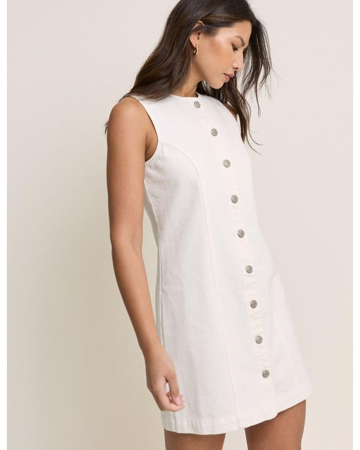 Nobody's Child Natural Denim Button Down Mini Ned Dress