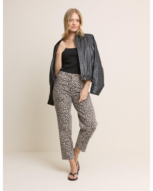 Nobody's Child Black Leopard Print Mid Rise Camden Tapered Jeans