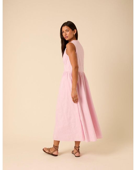Nobody's Child Pink Baby Sleeveless Starlight Midi Dress