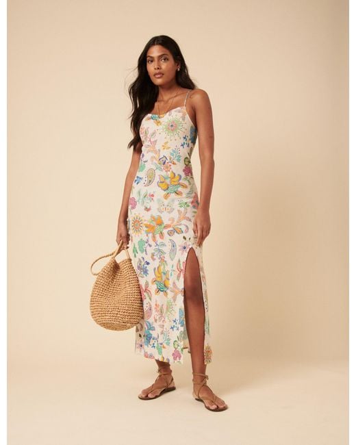 Nobody's Child Brown Poppy Delevingne Floral Lily Midi Dress