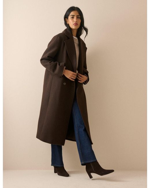 Nobody's Child Natural Chocolate Wool-Blend Coat