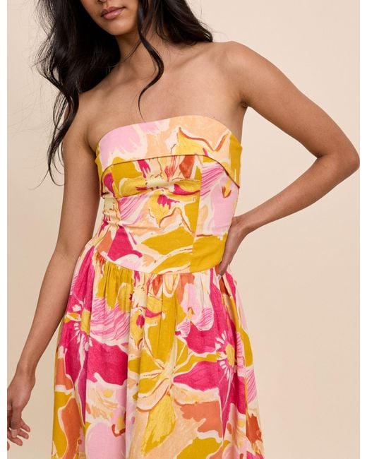 Nobody's Child Pink Floral Fia Midi Dress