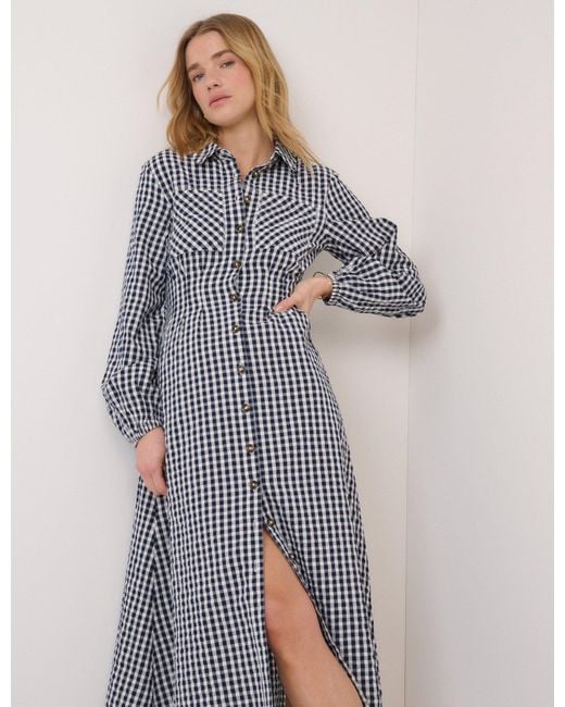 Nobody's Child Blue Gingham Montego Midi Dress