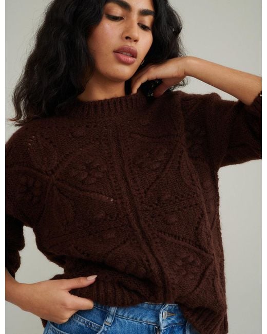 Nobody's Child Brown Crew Neck Knitted Jumper