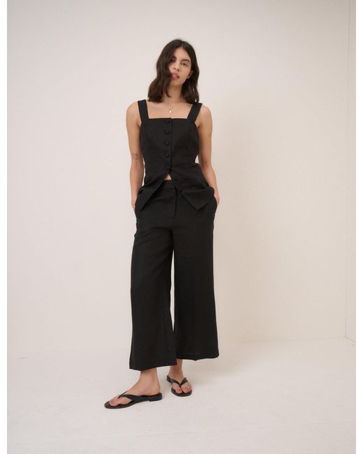 Nobody's Child Black Leather Flip Flops