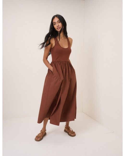 Nobody's Child Brown Racer Back Lexie Midi Dress