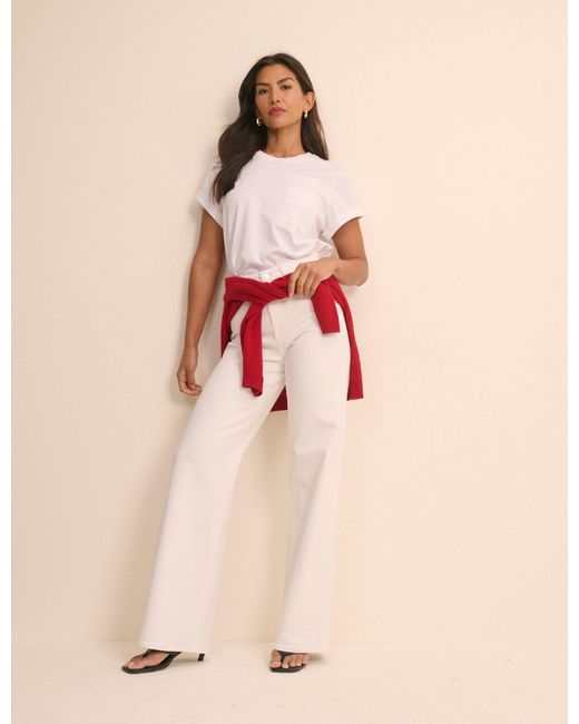 Nobody's Child Pink Ecru High Rise Soho Wide Jeans