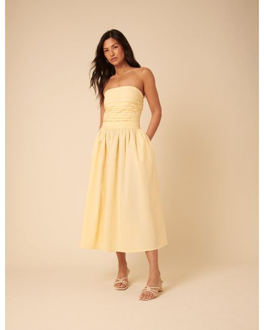 Nobody's Child Natural Butter Bandeau Felicity Midi Dress