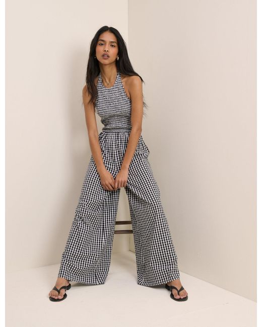 Nobody's Child Black Gingham Halterneck Tizzy Jumpsuit