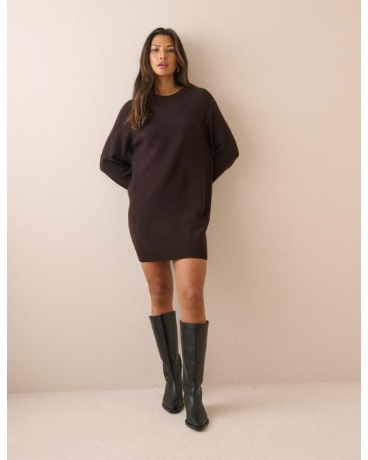 Nobody's Child Black Knitted Wool Mini Dress