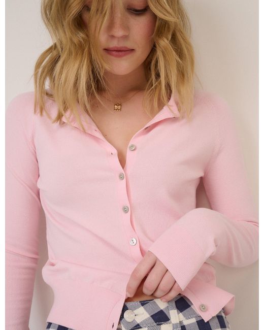 Nobody's Child Pink Crew Neck Cardigan