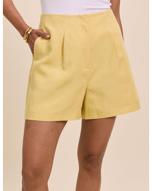 Nobody's Child Natural Linen-Blend Tailored Shorts