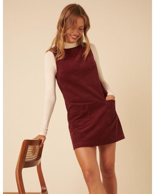 Burgundy Cord Pinafore Dress Primark Primark Fashion Primark Corduroy Dress  Overalls Burgundy Cord
