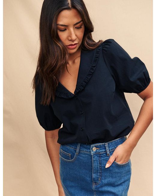 Nobody's Child Blue Collared Emmie Blouse