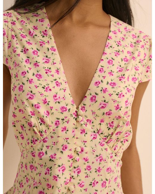 Nobody's Child Natural And Ditsy Floral Avery Mini Dress