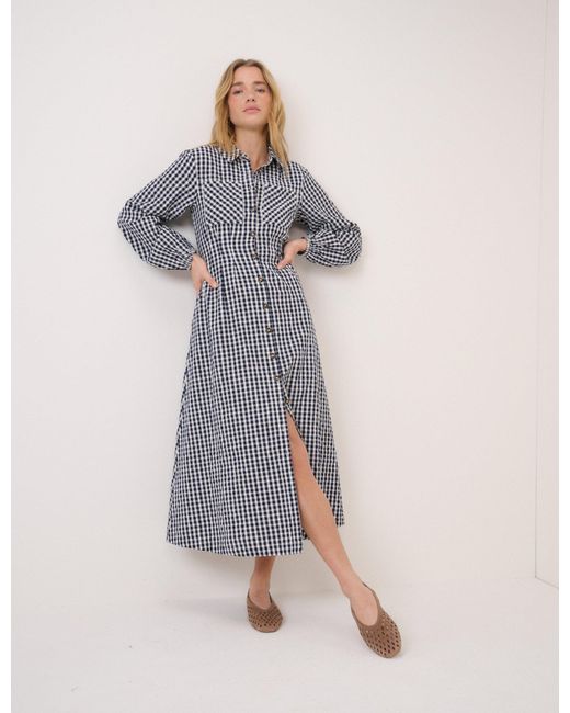 Nobody's Child Blue Gingham Montego Midi Dress